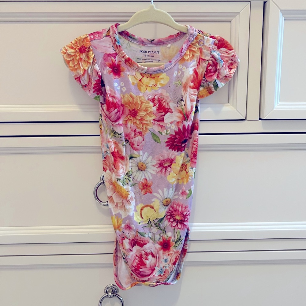 Posh Peanut Nala Ruffled Cap Sleeve Bodysuit Bamboo Size 12-18
